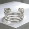 Cross-border European and American style simple multi-layer open bracelet, a fashionable and versatile metal bracelet for women's fashion accessories details Picture